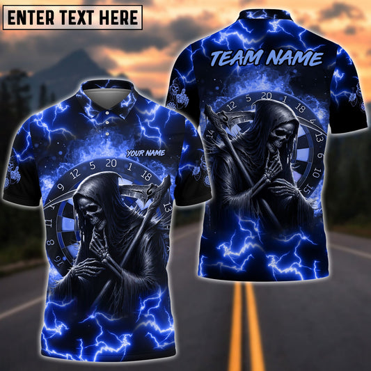 Darts Skull Fire Personalized Name, Team Name Shirt (5 Colors)