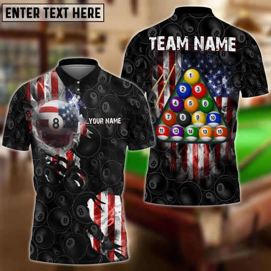 Billiards USA Flag 8 Ball Stars And Stripes Style Personalized Shirt