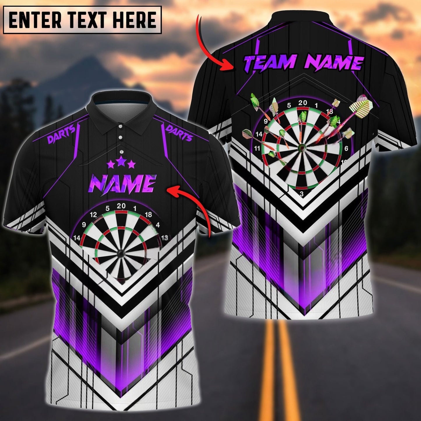 Cyberpunk Darts Personalized Name, Team Name Shirt