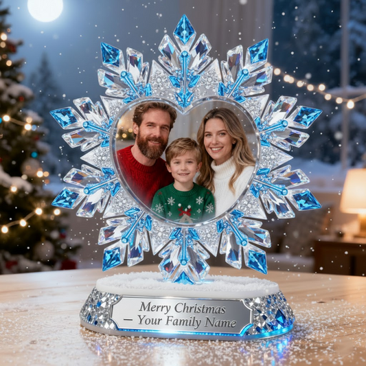 🎅 Personalized Xmas Acrylic Frame – Custom Family Portrait & Name Display