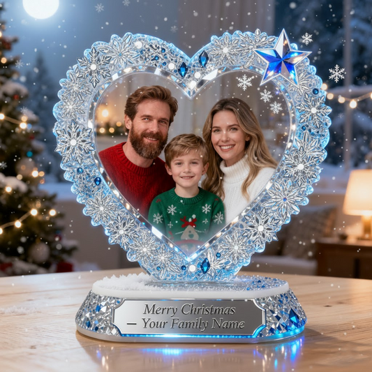 🎁 Personalized Christmas Gift – Custom Name & Photo Acrylic Ornament for Family