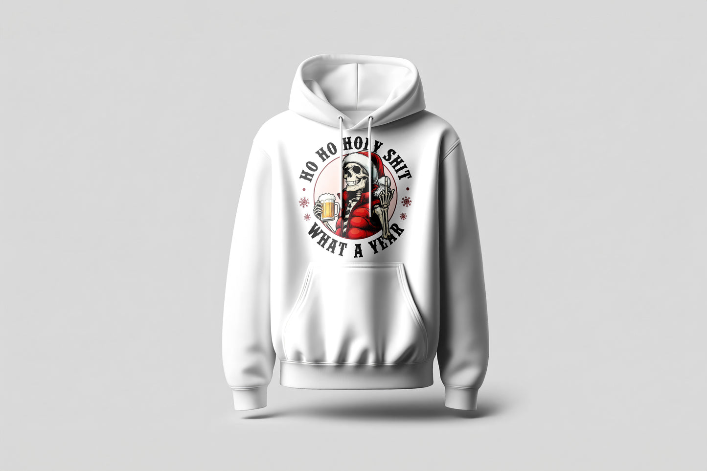 Ho Ho Holy Sh*t What a Year – Skeleton Santa Beer Funny Christmas Shirt