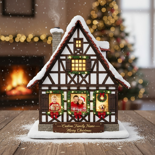 Custom Photo & Family Name 'Tudor Holiday Home' Acrylic Plaque