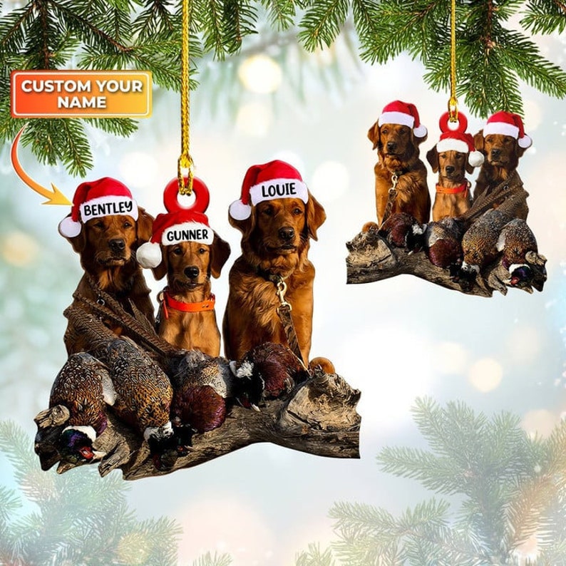 Personalized Dog Hunting Christmas Ornament Gift for Deer Hunting Lovers