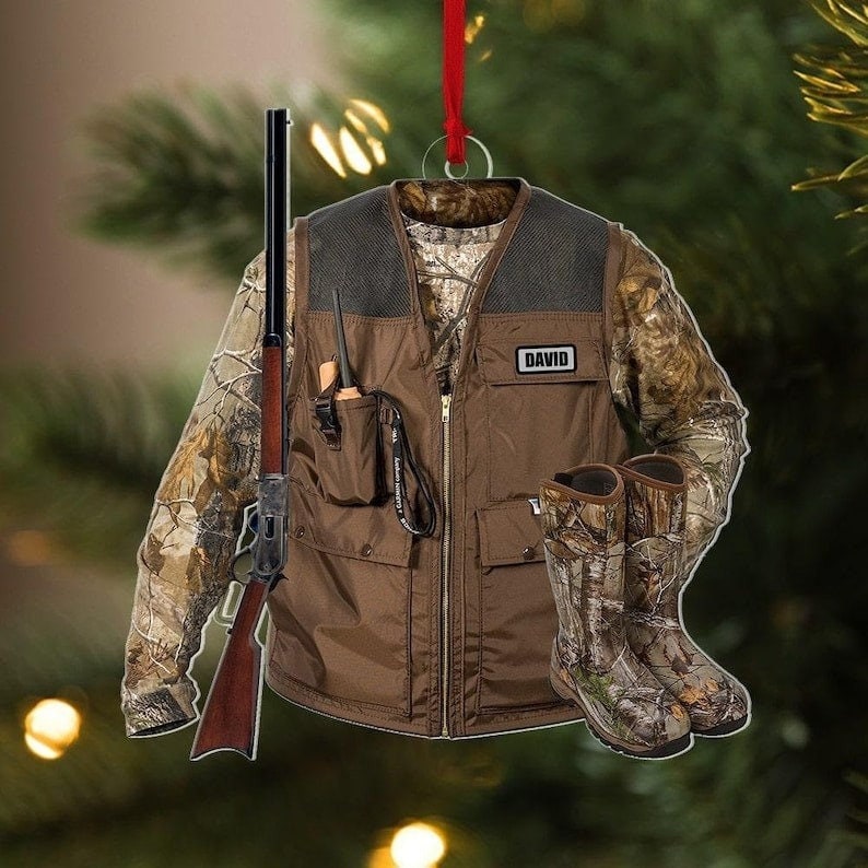 Personalized Hunting Vest 2 Sided Ornament Gift for Deer Hunting Lovers