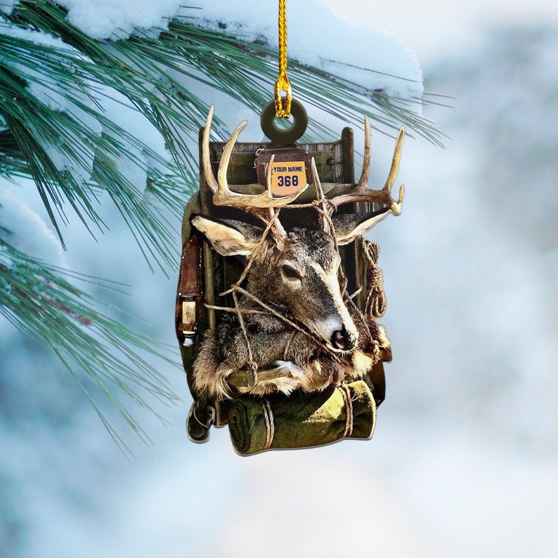 Personalized Deer Hunting Flat Acrylic Ornament Gift for Deer Hunting Lovers