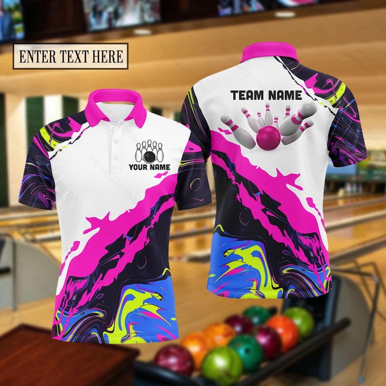 Personalized Bowling Team Polo Shirt: Custom Star Design