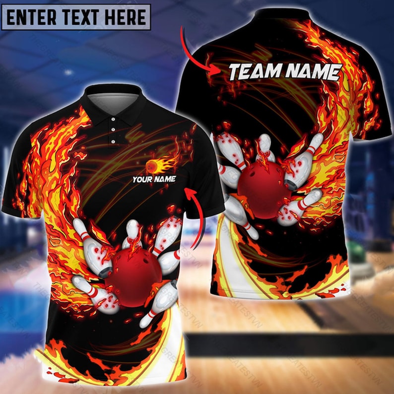 Personalized Bowling Polo Shirt: Custom Name Team Outfit