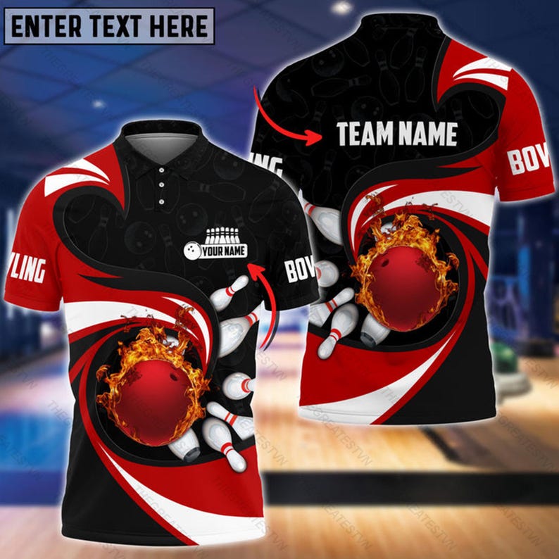 Personalized Bowling Polo Shirt: Custom Name Team Outfit