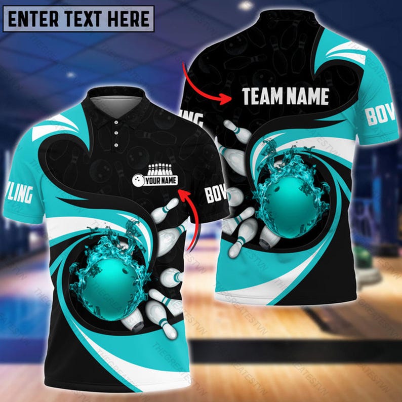 Personalized Bowling Polo Shirt: Custom Name Team Outfit