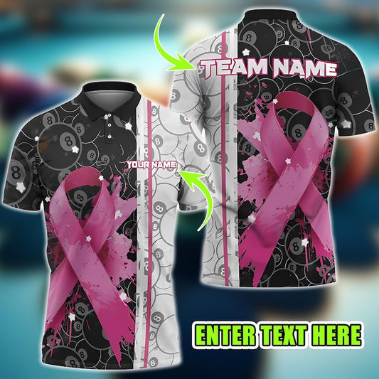 Billiard Polo Custom Shirt, Personalized 3D Pool Awareness Tee, Unisex Gift for Players and Teams, Funny Gift for Pool Lovers.