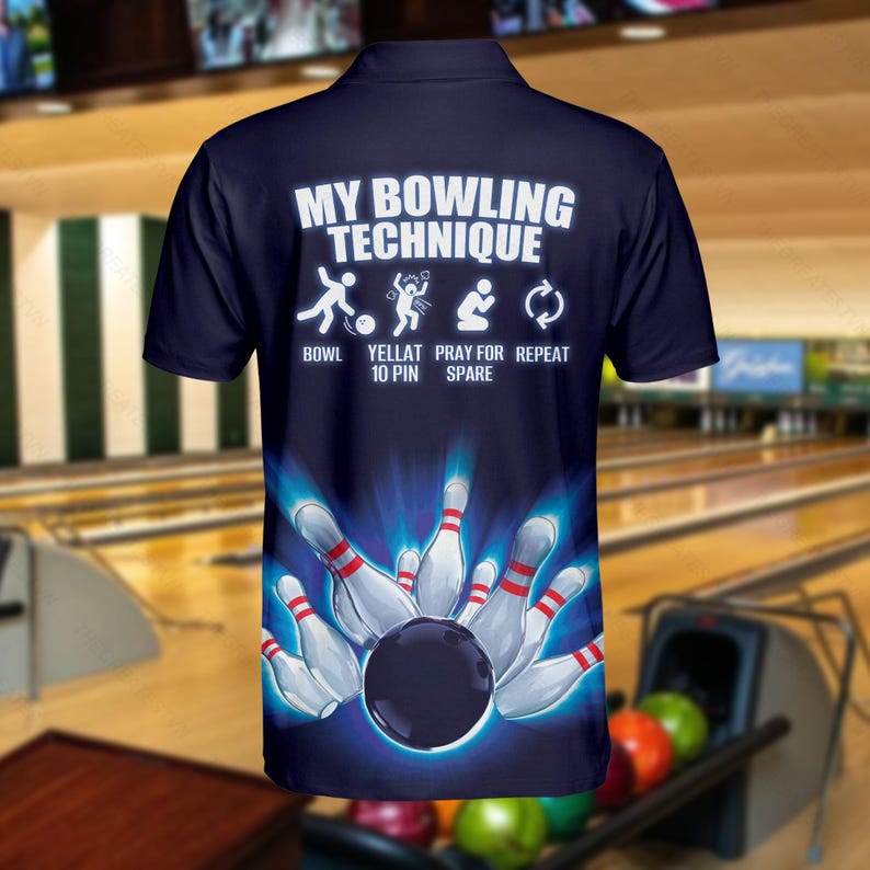 Personalized Blue Bowling Polo Shirt: Custom Team Uniform