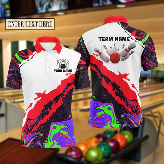 Personalized Bowling Team Polo Shirt: Custom Star Design