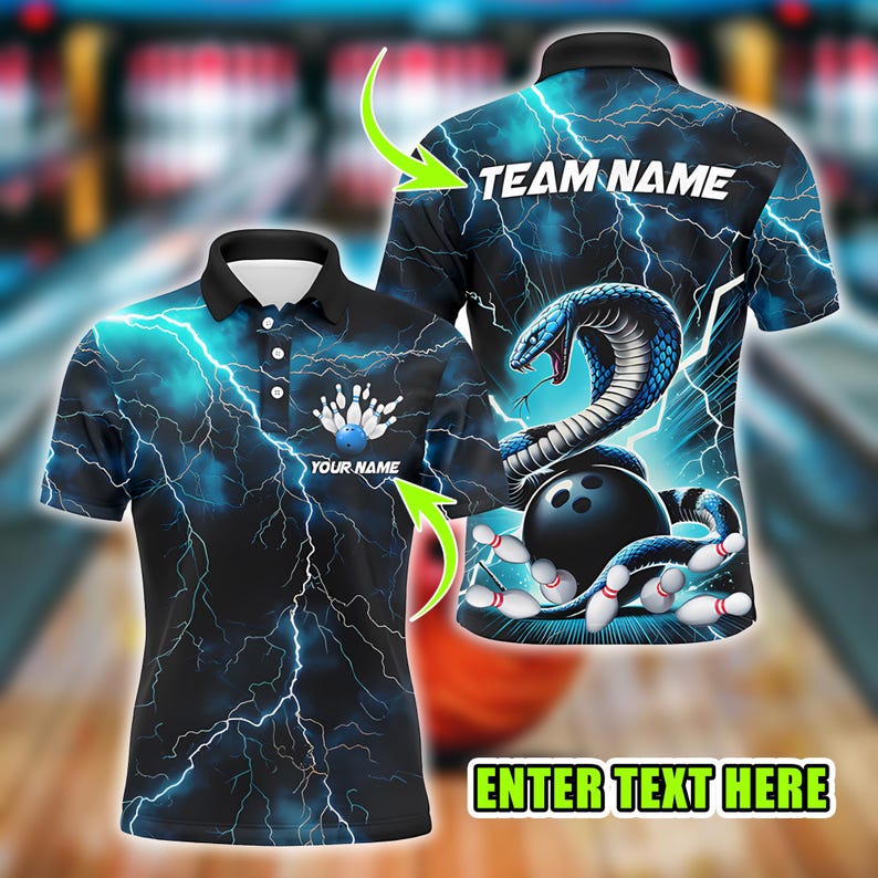 Custom Bowling Polo for Men, Personalized Team Jersey with Name, Unique Design Bowler Polo, Customizable League Uniform, Gift for Bowlers.