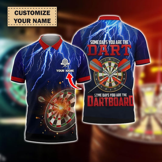 Darts Player Polo Shirt, Personalized Name 3D All Over Print, Summer Short Sleeve Casual Streetwear Top, Gift For Team, Dad Gift.