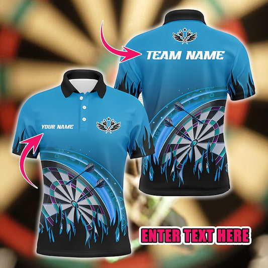 Custom Darts Polo Shirt, Unique Personalized Team & Name Print, Perfect Gift for Dart Players, Clubs, Tournaments.
