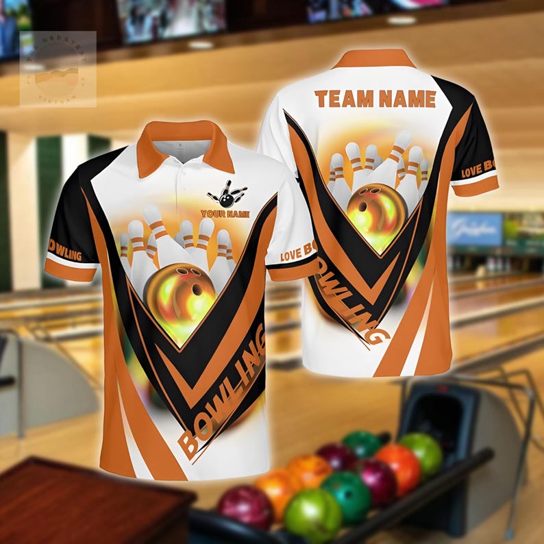 Personalized Multicolor Bowling Polo Shirt, Custom Team and Name Bowling Shirt, Gift for Bowlers, Bowling Team Uniform, Bowling League Shirt