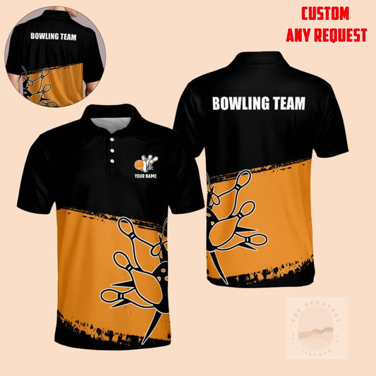 Personalized Bowling Polo: Custom Name Team Uniform - Lightweight Spandex Blend