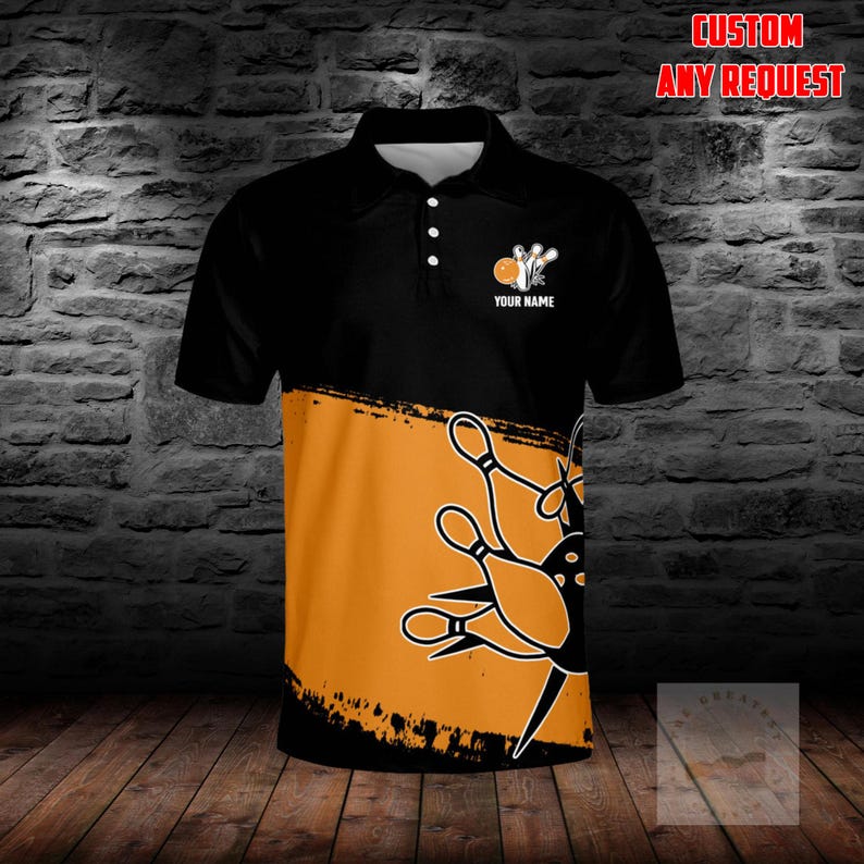 Personalized Bowling Polo: Custom Name Team Uniform - Lightweight Spandex Blend