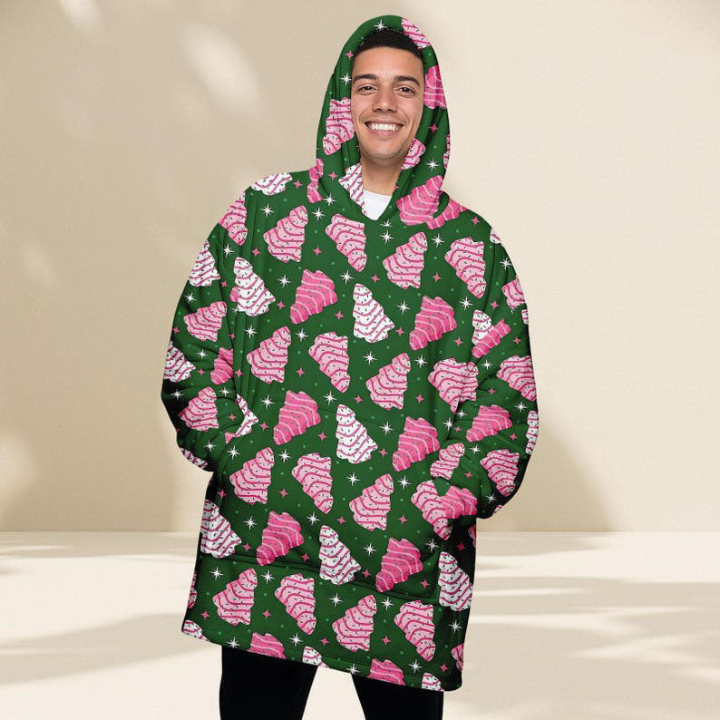 Christmas Tree Cakes Hoodie Blanket