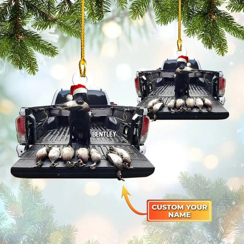 Personalized Dog Hunting Christmas Ornament Gift for Deer Hunting Lovers