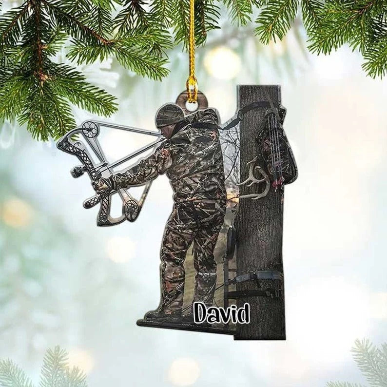 Personalized Hunting Man Christmas Ornament Gift for Deer Hunting Lovers