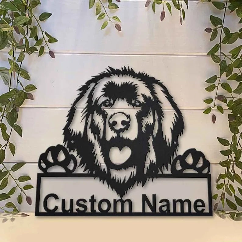 Personalized Leonberger Dog Metal Sign Art