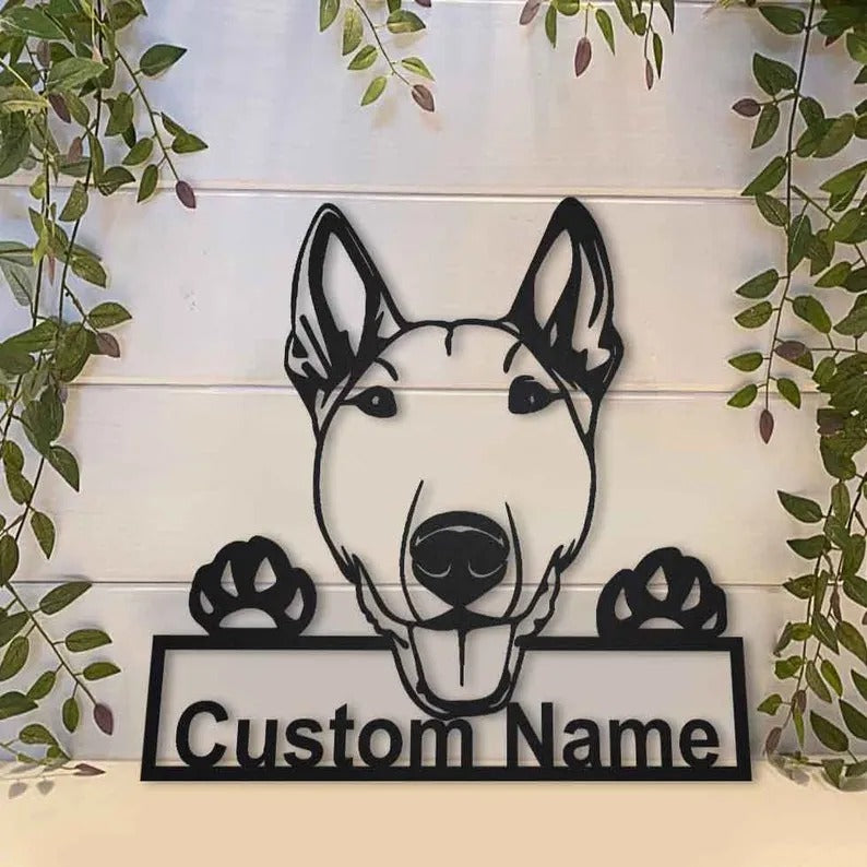 Personalized Bull Terrier Dog Metal Sign Art