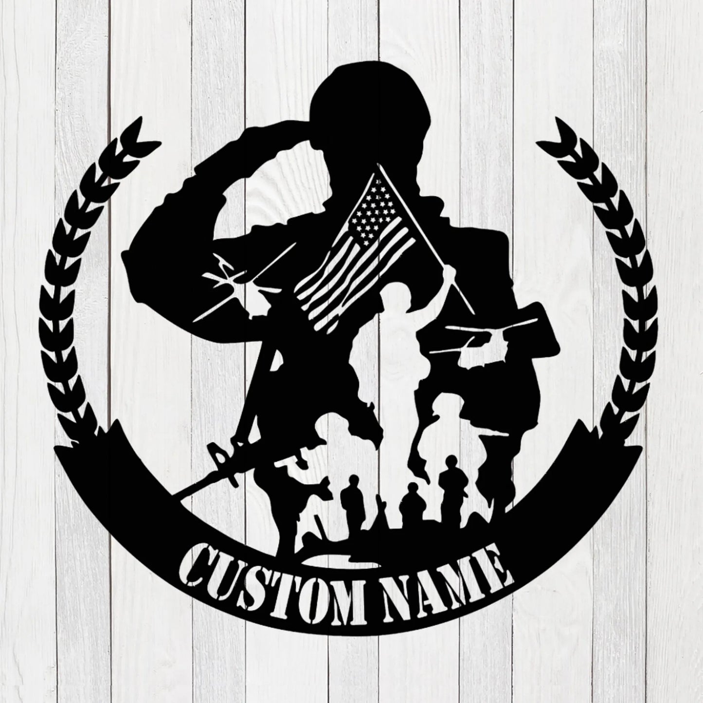 Personalized US Soldier Military Metal Sign