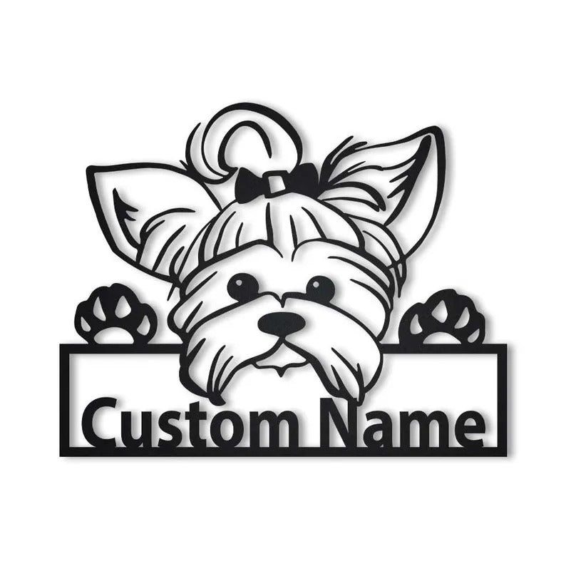 Personalized Yorkie Dog Metal Sign Art