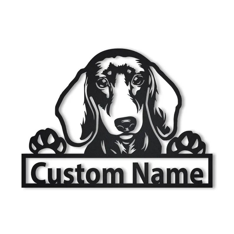 Personalized Dachshund Dog Metal Sign Art