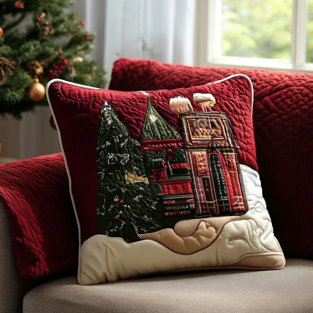 Christmas Eve Smiles Quilted Pillow Case