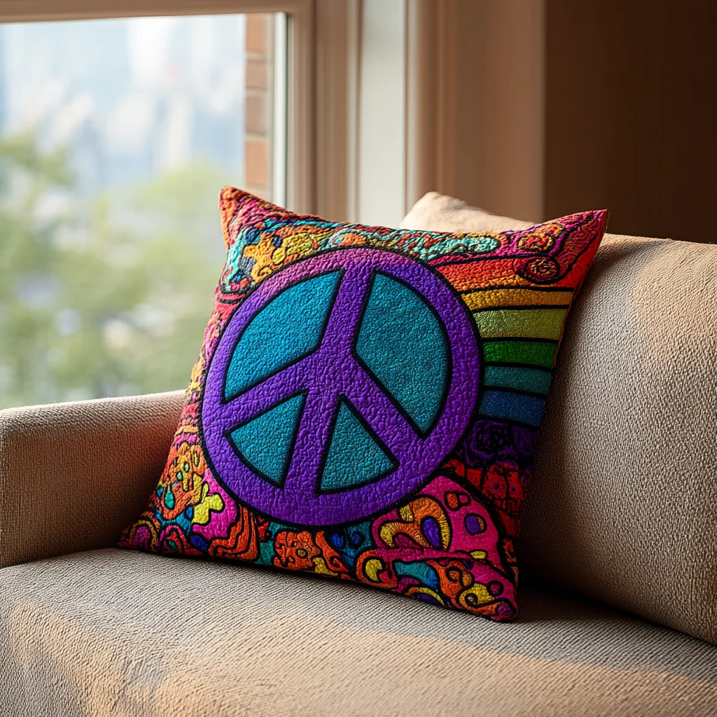 Peace Glow Quilted Pillow Case