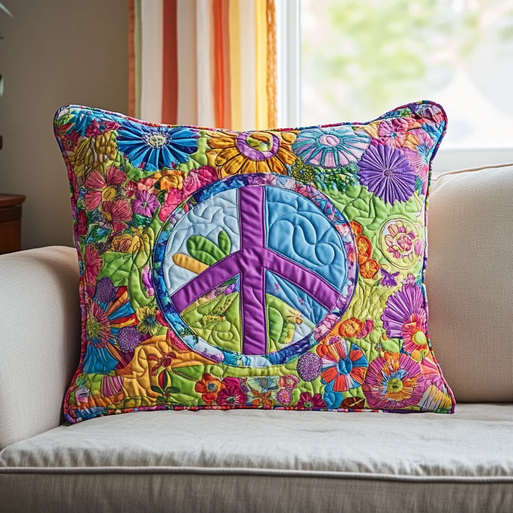 Hippie Vibes Quilted Pillow Case