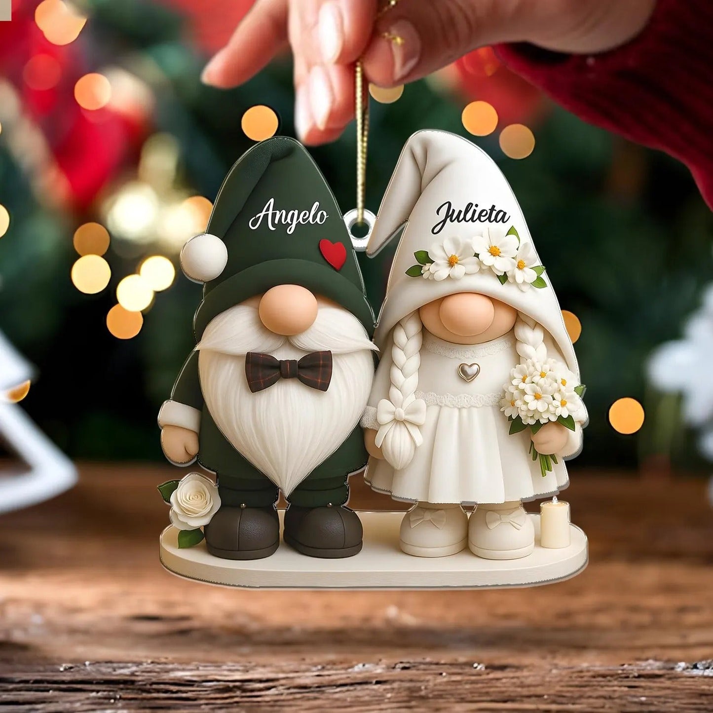 Personalized Gnome Wedding Ornament