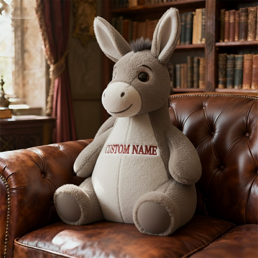 Custom Donkey Plush Toy – Personalized Farm Animal Gift