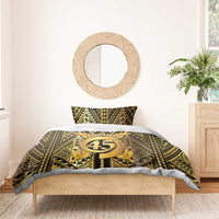 Vanuatu 45th Anniversary Of Independence Bedding Set Gold Style - Polynesian Pride
