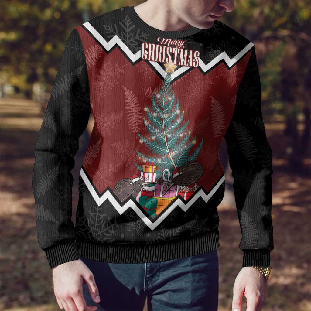 Christmas Ugly Christmas Sweater Xmas Fern and Kiwi Birds