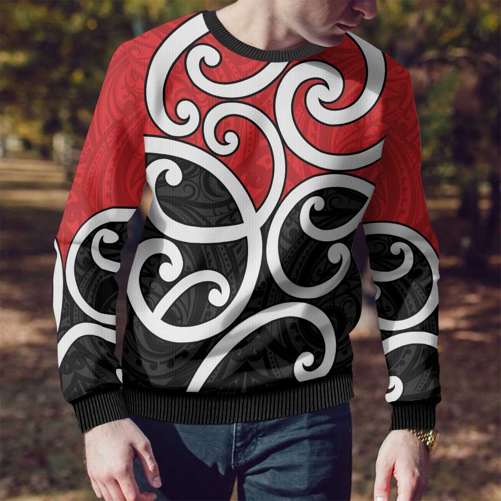 Ugly Christmas Sweater Maori Koru Tino Rangatiratanga Color