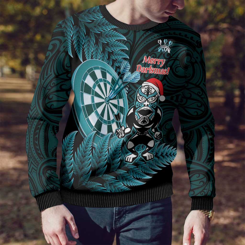 Darts Christmas Ugly Christmas Sweater Maori Fern Merry Dartsmas