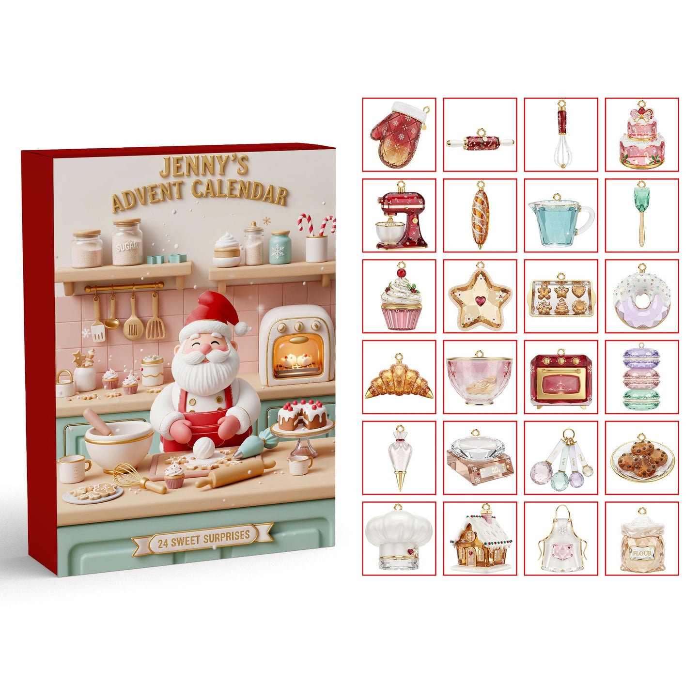 Christmas Baking Advent Calendar - Personalized Custom Acrylic Blind Box