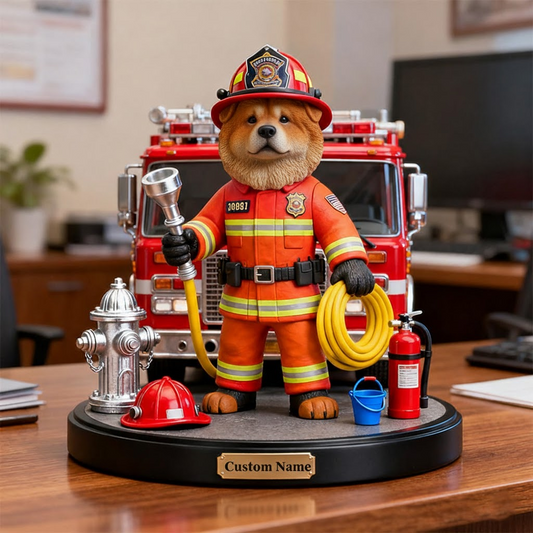 Custom Name "Dog Firefighter Hero' Acrylic Plaque