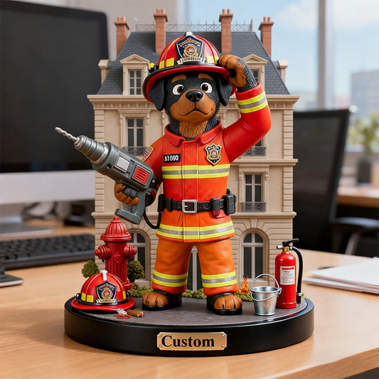 Custom Name 'Dog Firefighter Drill' Acrylic Plaque