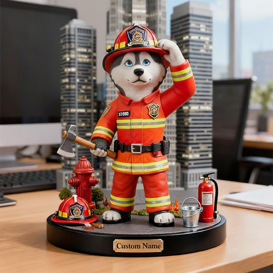 Custom Name 'Husky City Firefighter' Acrylic Plaque