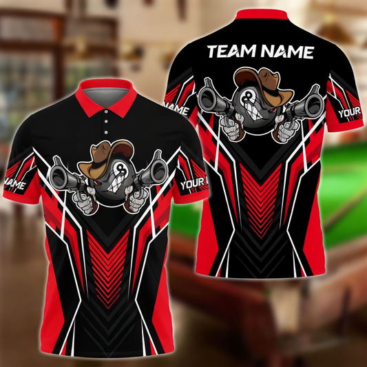 Billiards 8 Ball Cowboy Gunny Premium Personalized Name, Team Name Unisex Shirt
