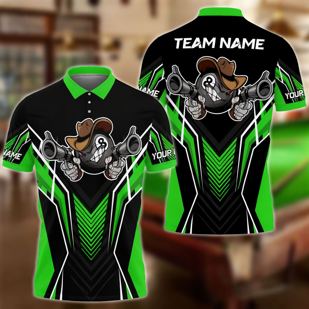 Billiards 8 Ball Cowboy Gunny Premium Personalized Name, Team Name Unisex Shirt