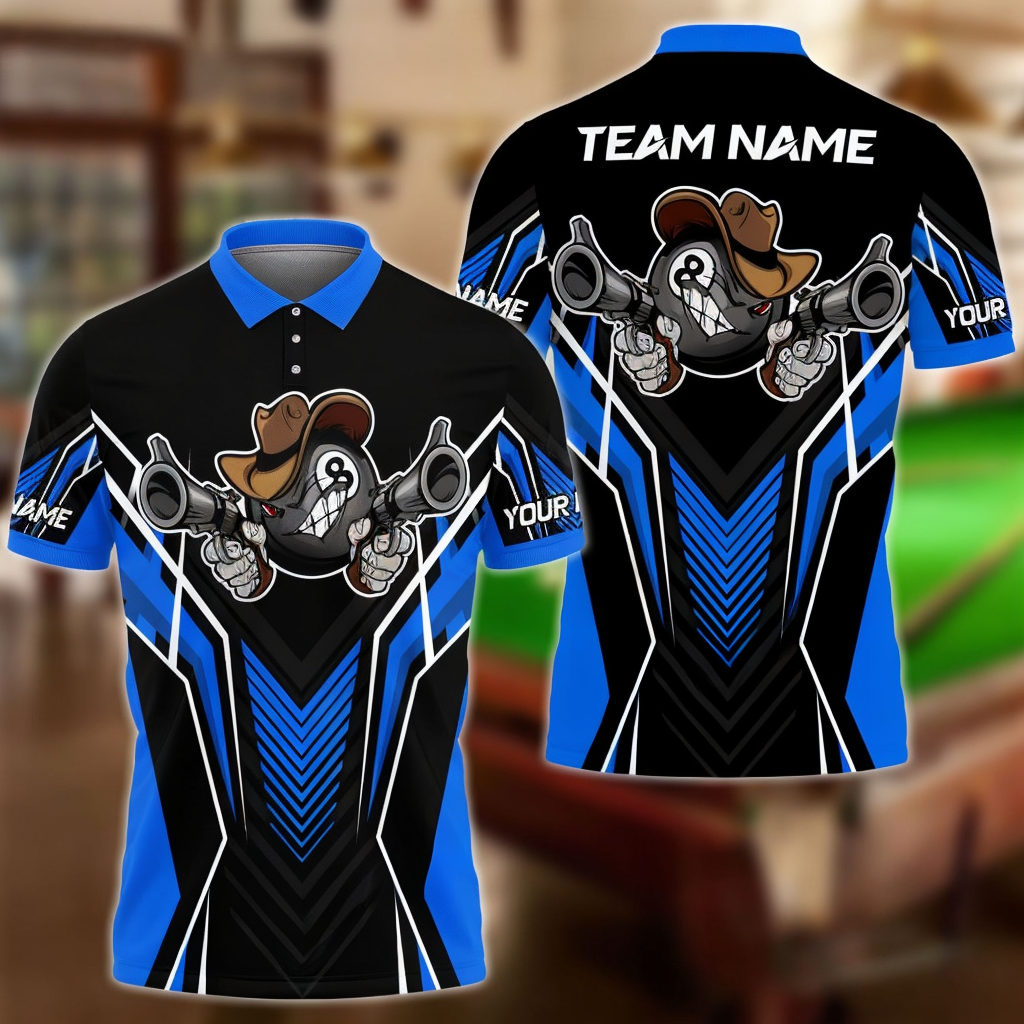Billiards 8 Ball Cowboy Gunny Premium Personalized Name, Team Name Unisex Shirt