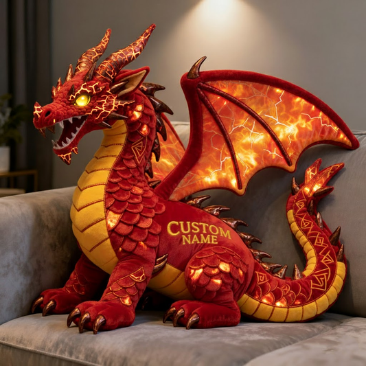 Personalized Fire Dragon Plush – Custom Fantasy Creature Toy