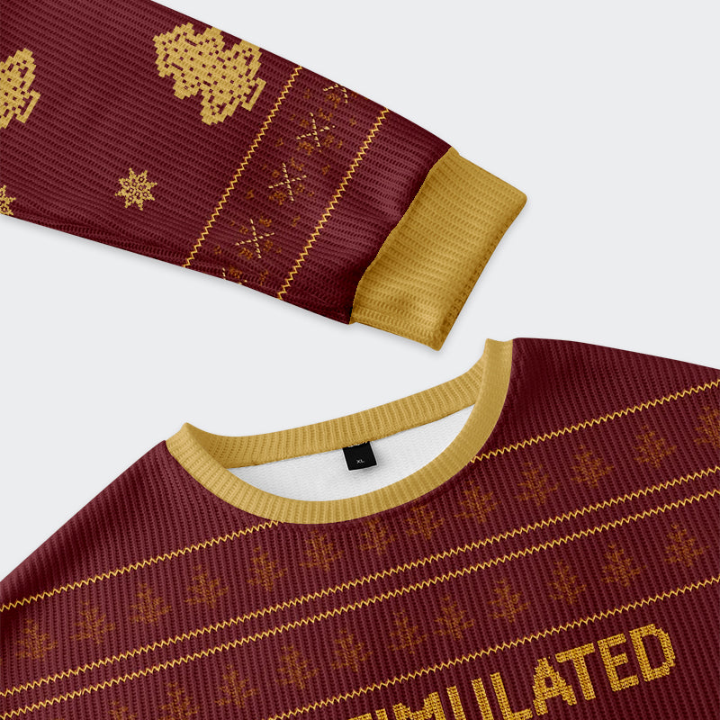 Penguin Overstimulated but Festive Christmas Ugly Sweatshirt