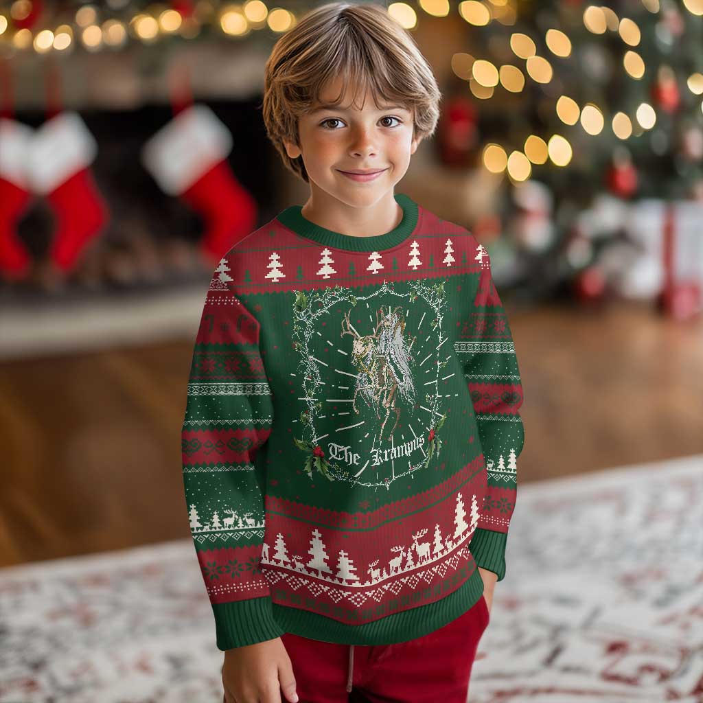 Krampus Ugly Christmas Sweater Goth Xmas Krampus Reindeer Skull Ugly Sweater Evil Pajama